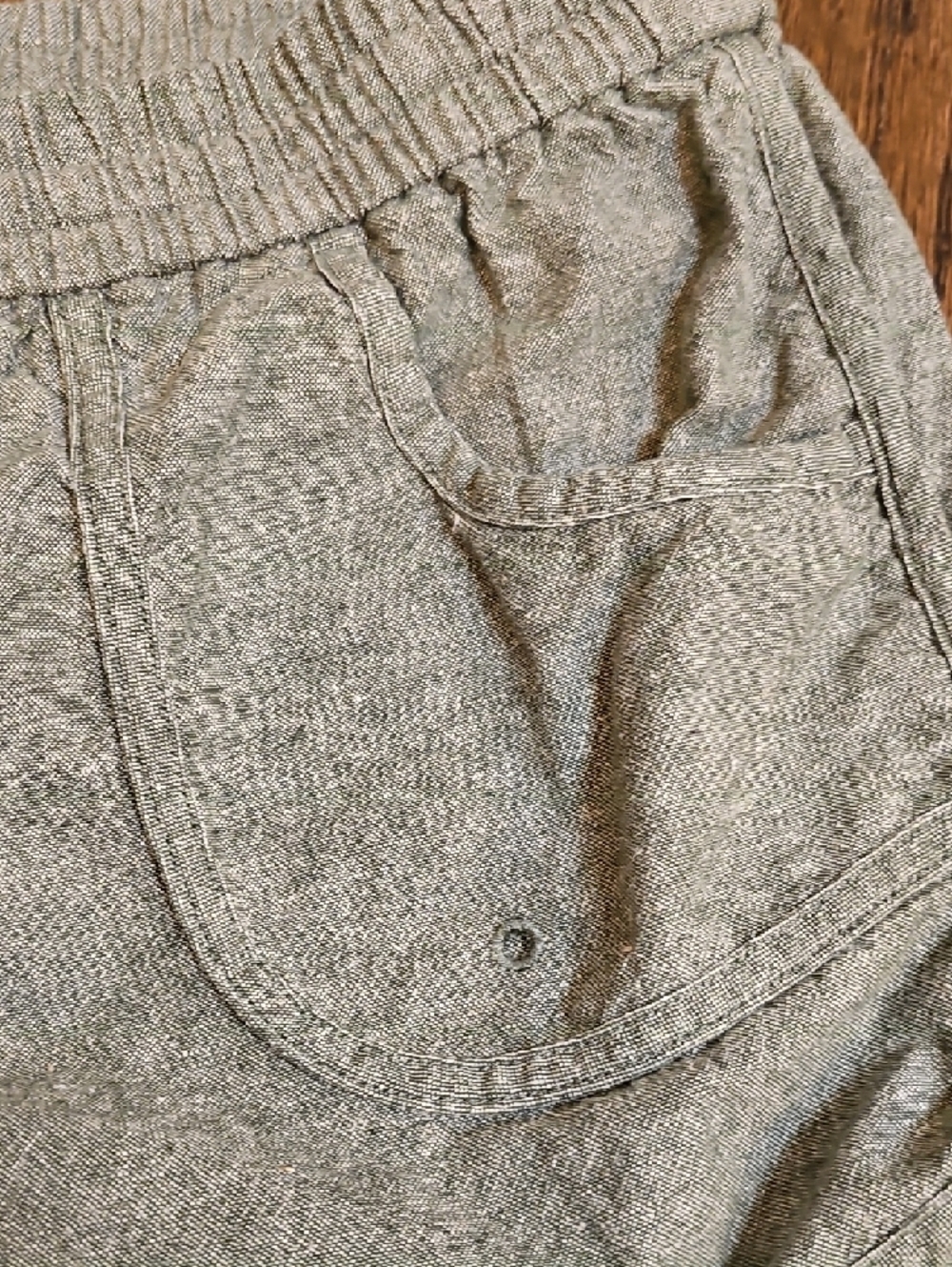 United By Blue Impact Collection Olive Drawstring Shorts with Navy Tie - Picture 5 of 7